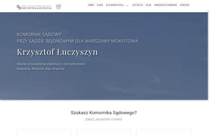 Komornik Sądowy przy Sądzie Rejonowym dla Warszawy Mokotowa Krzysztof Łuczyszyn